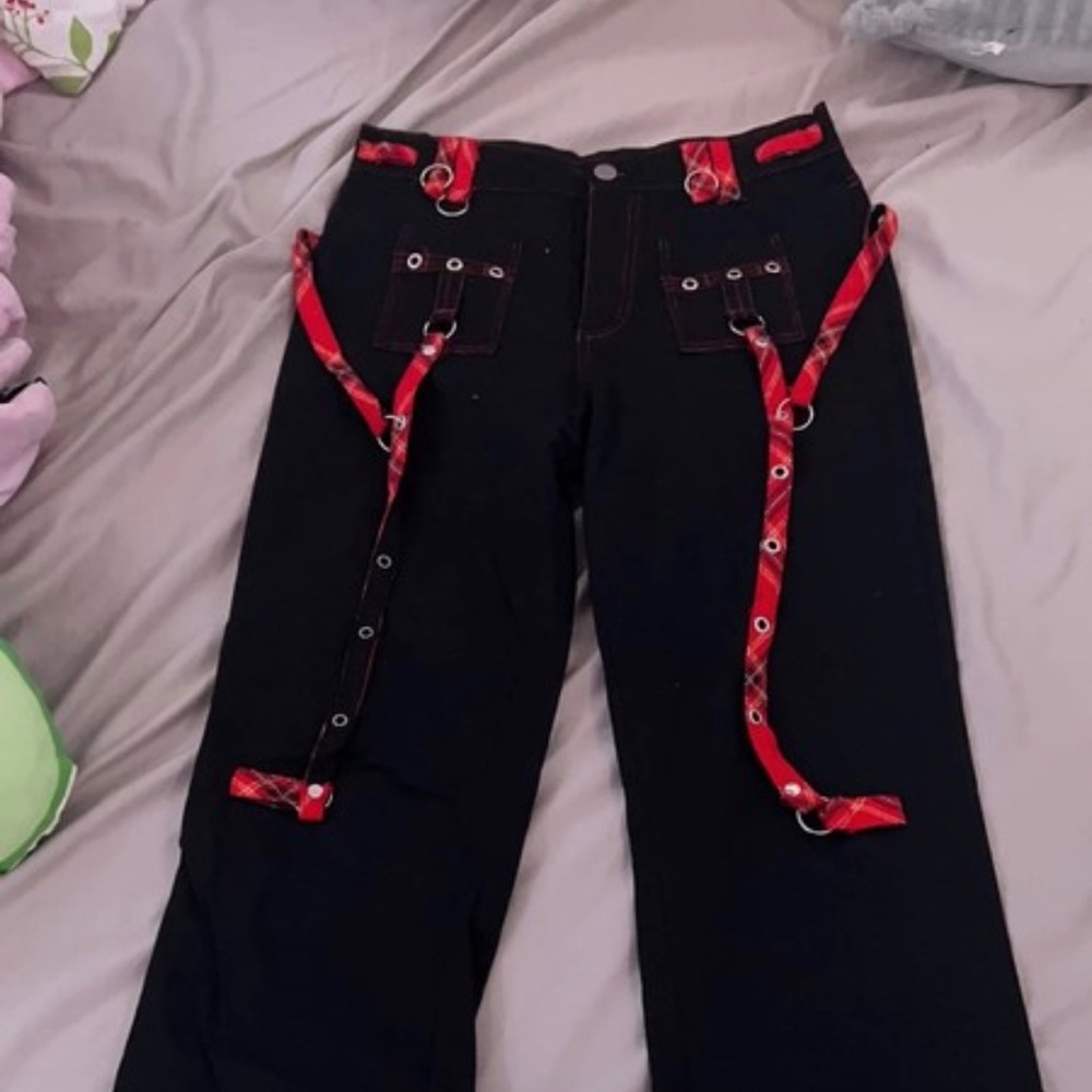 Pants size L, red&black, Shein